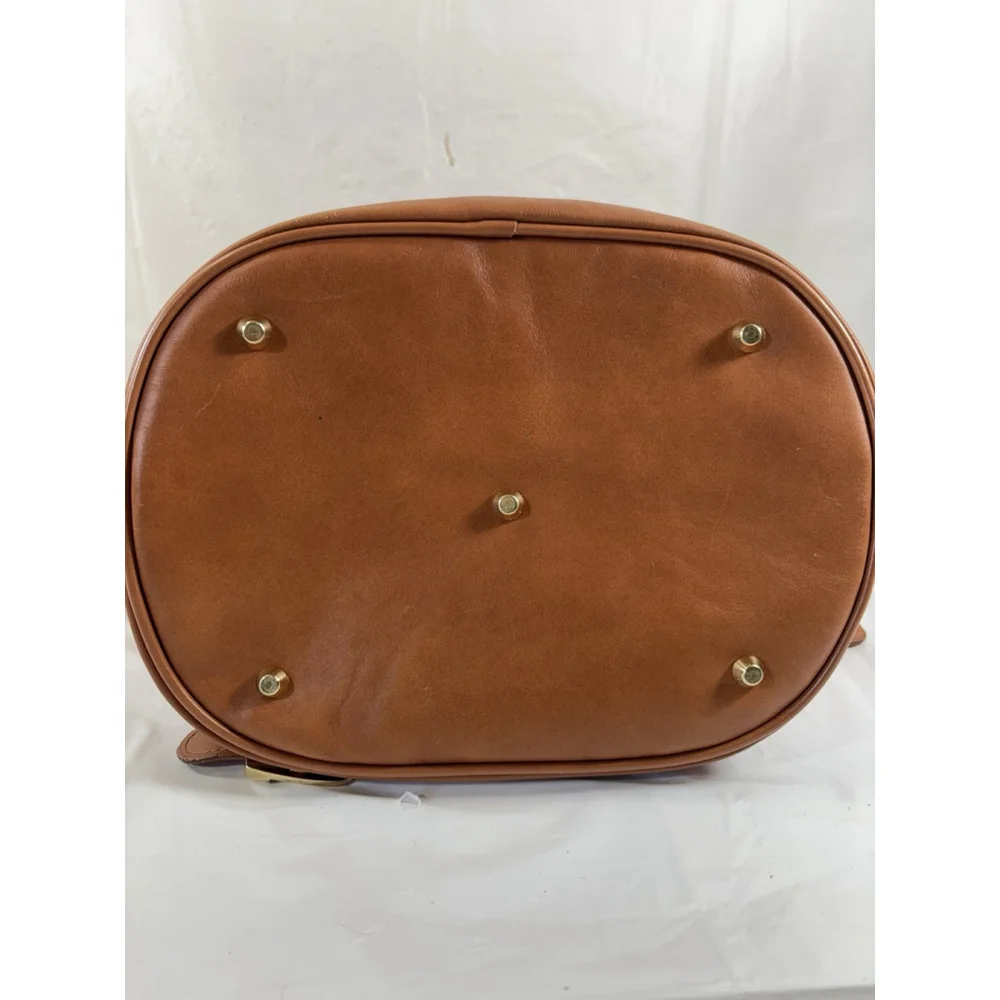 VALENTINA Red tan Leather convertible bucket bag hobo